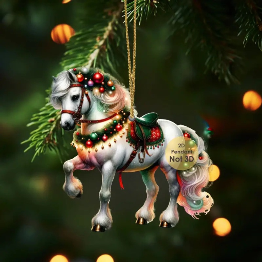 Car Accessories Xmas Gifts - Płaskie zawieszki świąteczne 2D DIY, akrylowe