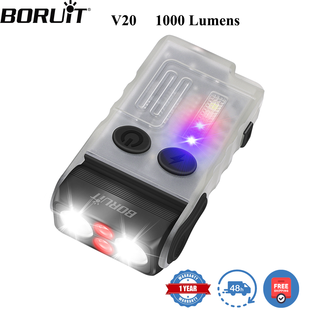 Led Headlight Bulbs - BORUiT V20 Fluorescencyjny Buzzer EDC LED