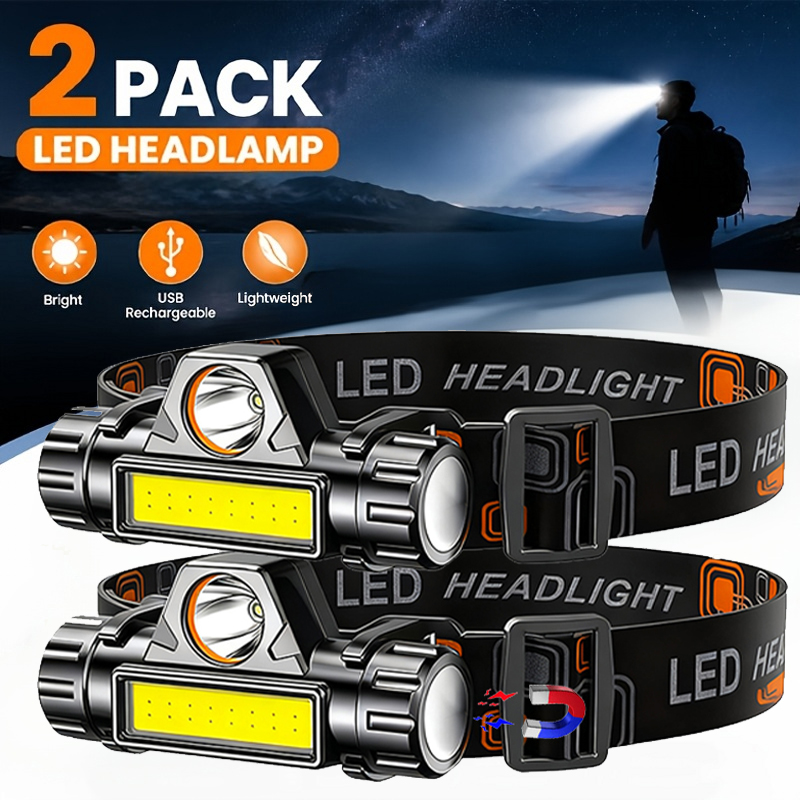 Led Headlight Bulbs - Super Jasna Latarka Czołowa LED, Akumulatorowa,