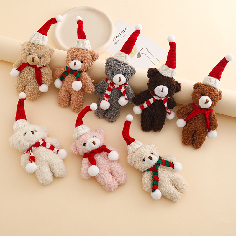 Car Accessories Xmas Gifts - Uroczy świąteczny breloczek z misiem, pluszowa