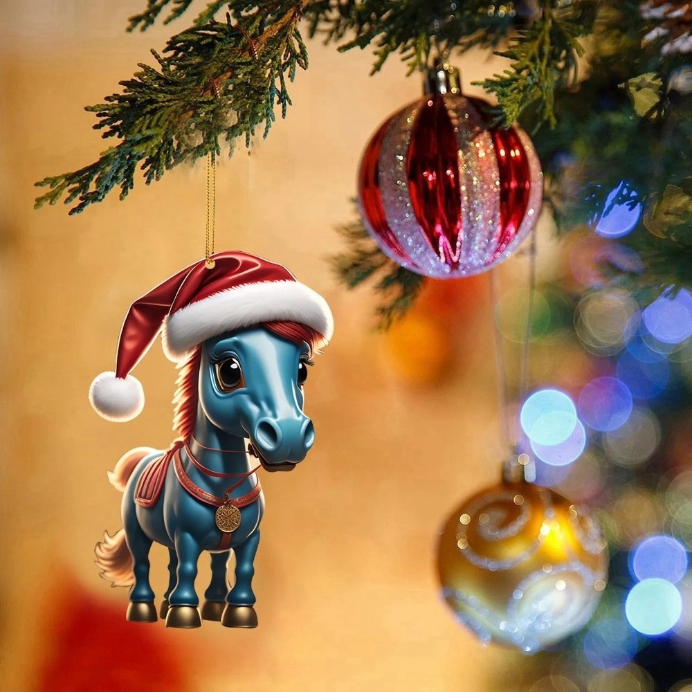 Car Accessories Xmas Gifts - Płaskie zawieszki świąteczne 2D DIY, akrylowe