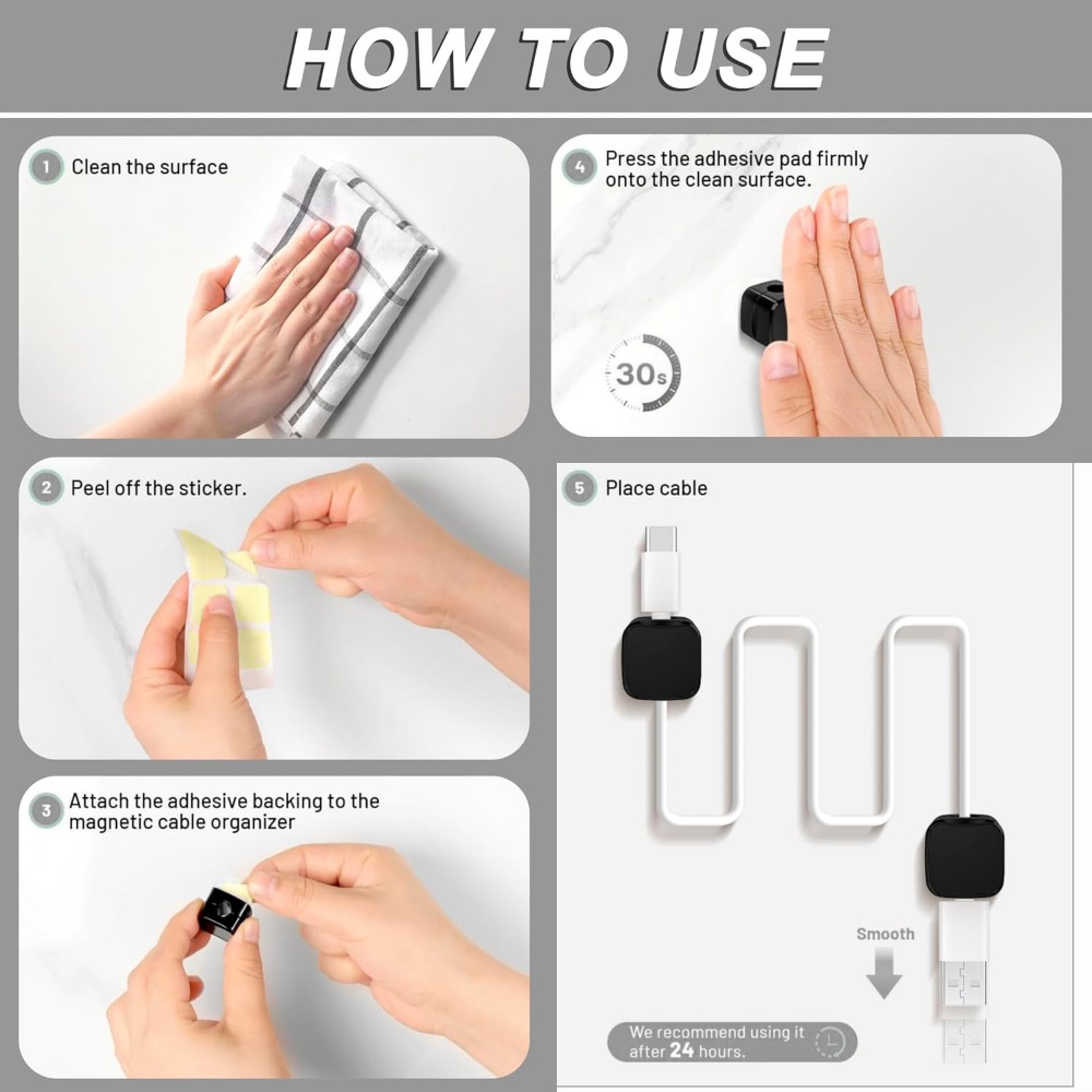Magnetyczne klipsy do kabli: 1 – Car Cable Organizer recenzja i cena